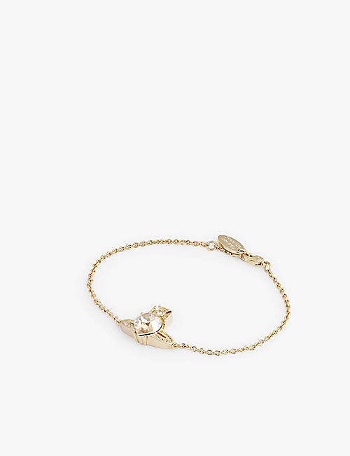 VIVIENNE WESTWOOD JEWELLERY: Ariella yellow gold-toned brass and Swarovski crystal bracelet