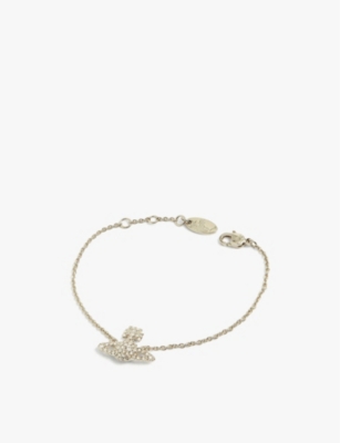 VIVIENNE WESTWOOD JEWELLERY: Grace Bas Relief brass and cubic zirconia bracelet