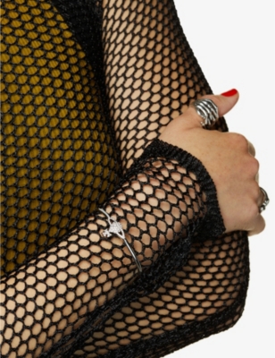 VIVIENNE WESTWOOD JEWELLERY: Grace Bas Relief brass and crystal bangle bracelet