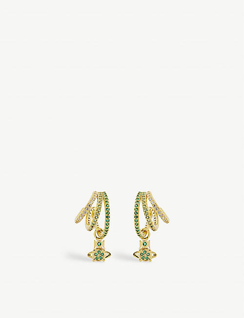 VIVIENNE WESTWOOD JEWELLERY: Ayana gold-tone brass and cubic zirconia hoop earrings