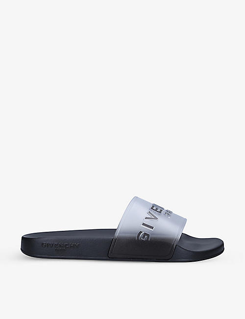 GIVENCHY: Logo-print rubber sliders
