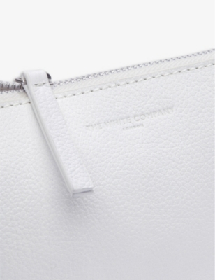 The White Company Logo-embossed Leather Make-up Bag In White