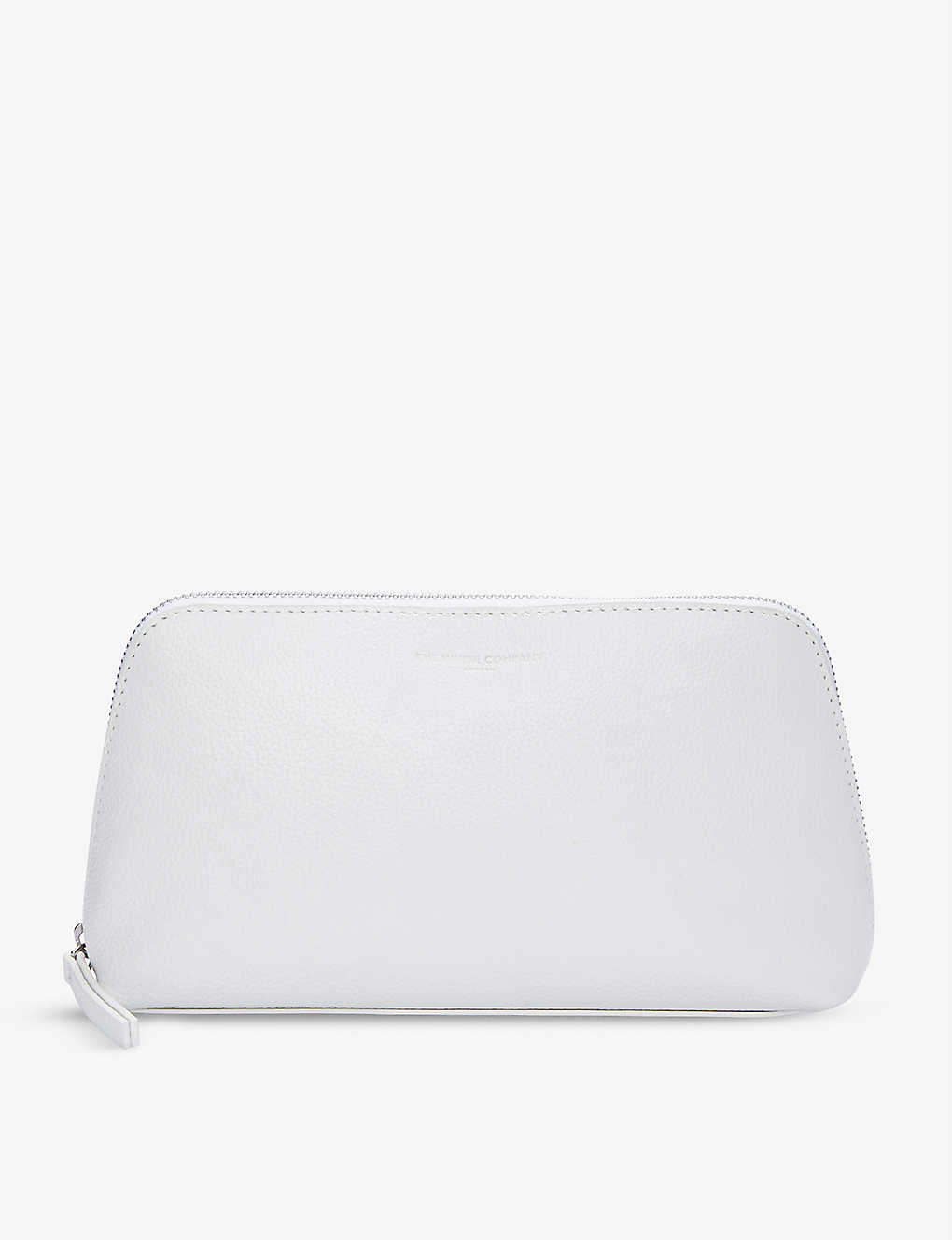 The White Company Logo-embossed Leather Make-up Bag In White