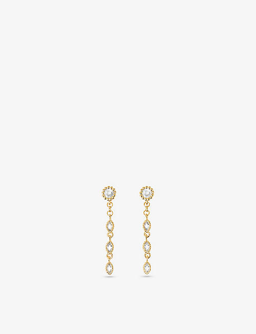 MAJE: Boucles D'Oreilles yellow-gold brass and glass earrings