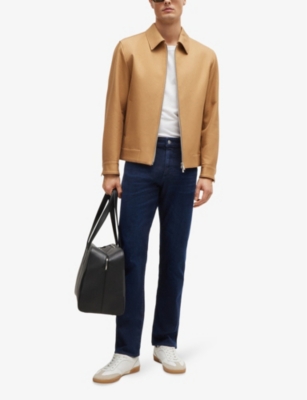 BOSS: Leisure regular-fit straight-leg stretch-denim jeans