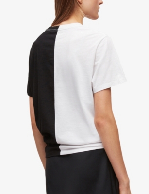 Allsaints Split Date Contrast Panel Cotton T Shirt Selfridges Com