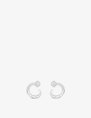 PIAGET: Possession 18ct white-gold and 0.57ct brilliant-cut diamond hoop earrings