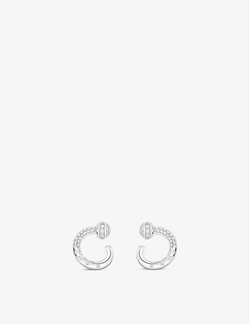 Piaget Possession 18ct White-gold And 0.57ct Brilliant-cut Diamond Hoop Earrings In White Gold