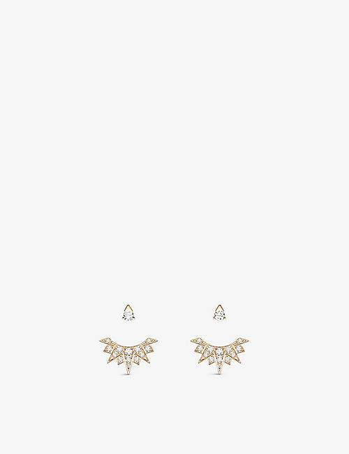 PIAGET: Piaget Sunlight 18ct rose-gold and 0.74ct brilliant-cut diamond earrings