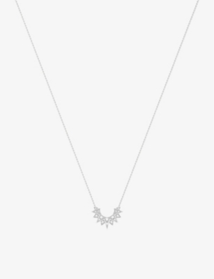 Shop Piaget Women's White Gold Sunlight 18ct White Gold And 0.13ct Diamond Pendant Necklace