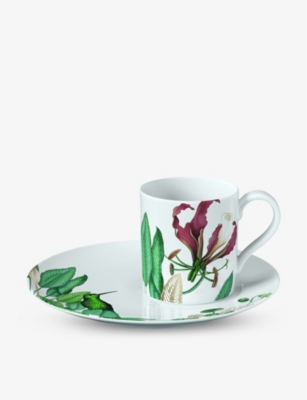 Shop Villeroy & Boch Avarua Leaf-print Porcelain Saucer 18.5cm