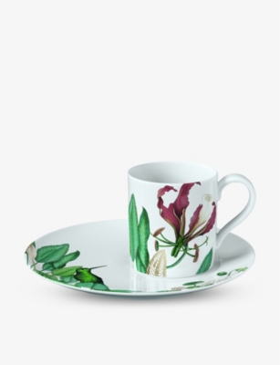 VILLEROY & BOCH: Avarua leaf-print porcelain saucer 18.5cm