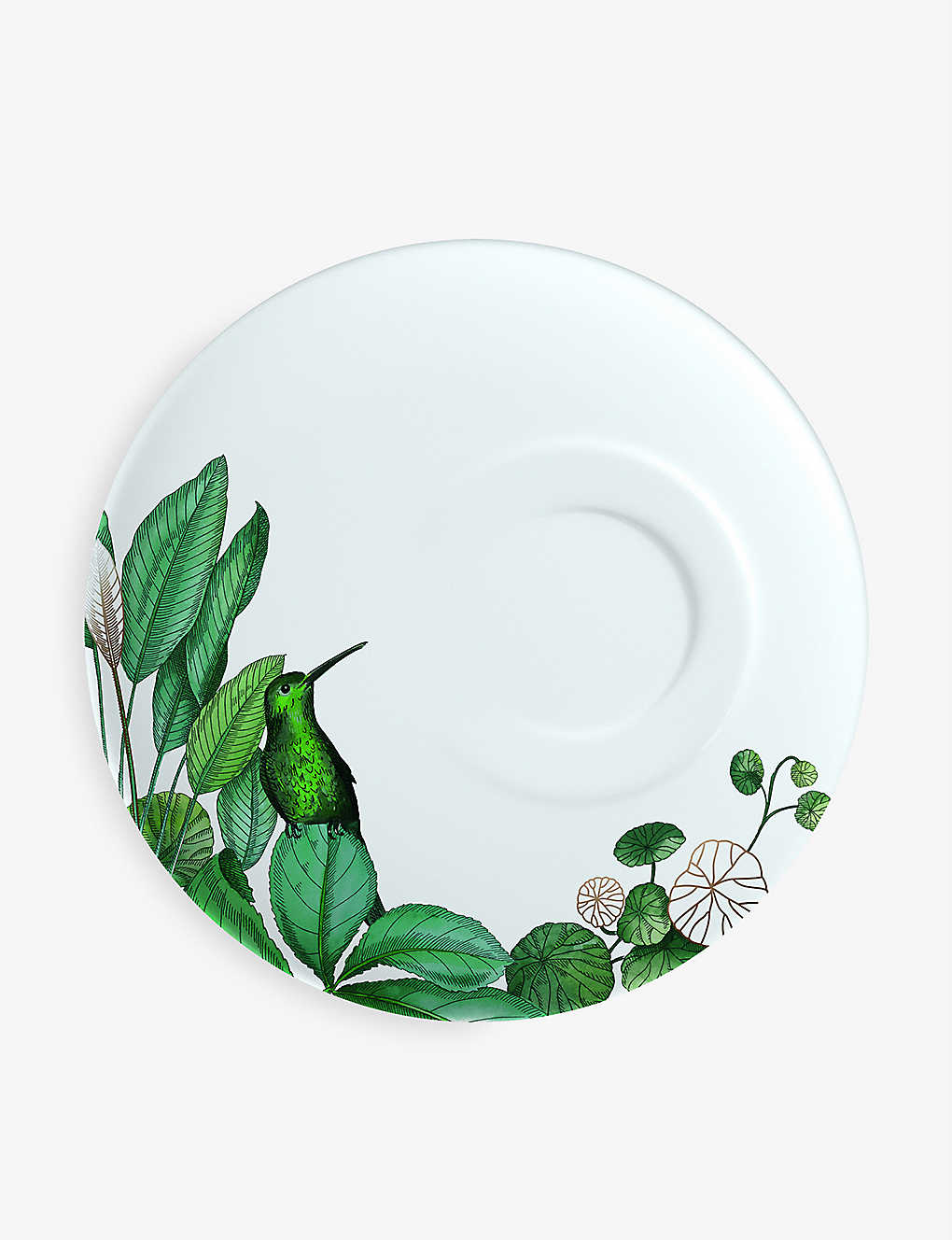 Shop Villeroy & Boch Avarua Leaf-print Porcelain Saucer 18.5cm