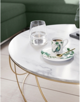 Shop Villeroy & Boch Avarua Leaf-print Porcelain Espresso Cup 60ml