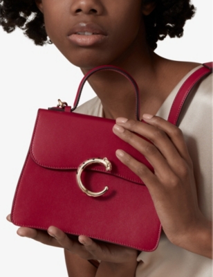 Shop Cartier Womens Cherry Red Panthère De Mini Leather Cross-body Bag