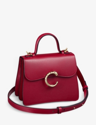 Cartier Panthère De  Mini Leather Cross-body Bag In Cherry Red