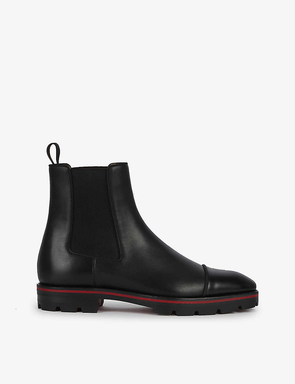 Shop Christian Louboutin Men's Black Melon Leather Ankle Boots