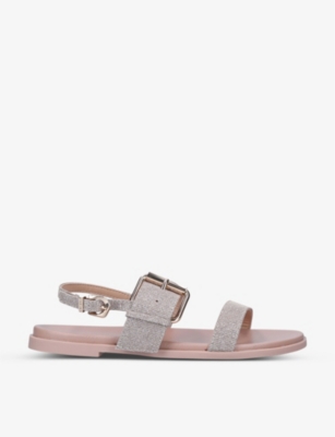 CARVELA: Berlin wide-strap glitter-woven sandals