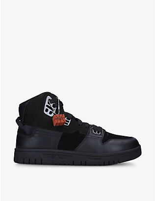 ACNE STUDIOS: 08STHLM panelled leather and suede high-top trainers