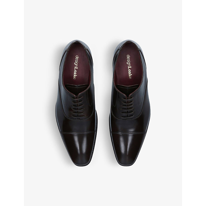Shop Loake Men's Dark Brown Sharp Leather Oxford Shoes