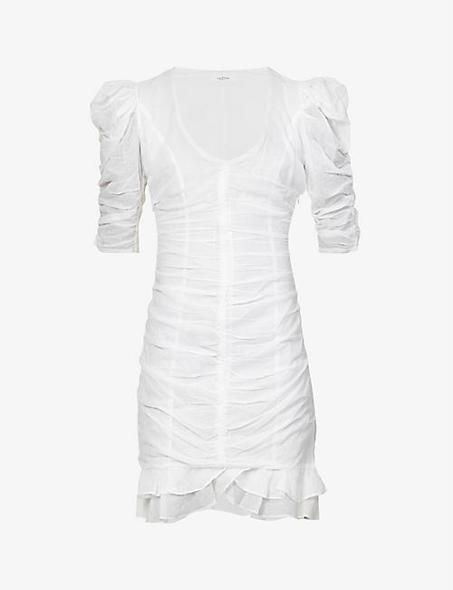 ISABEL MARANT ETOILE: Sireny puff-sleeve cotton mini dress
