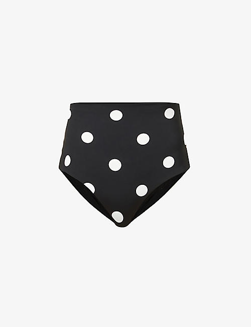 SIR: Devin polka-dot high-rise bikini bottoms