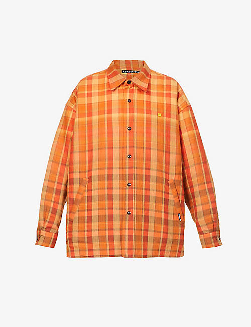 ACNE STUDIOS: Checked relaxed-fit stretch-cotton shirt