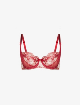 AUBADE Fleur de Tattoo embroidered stretch woven half cup bra