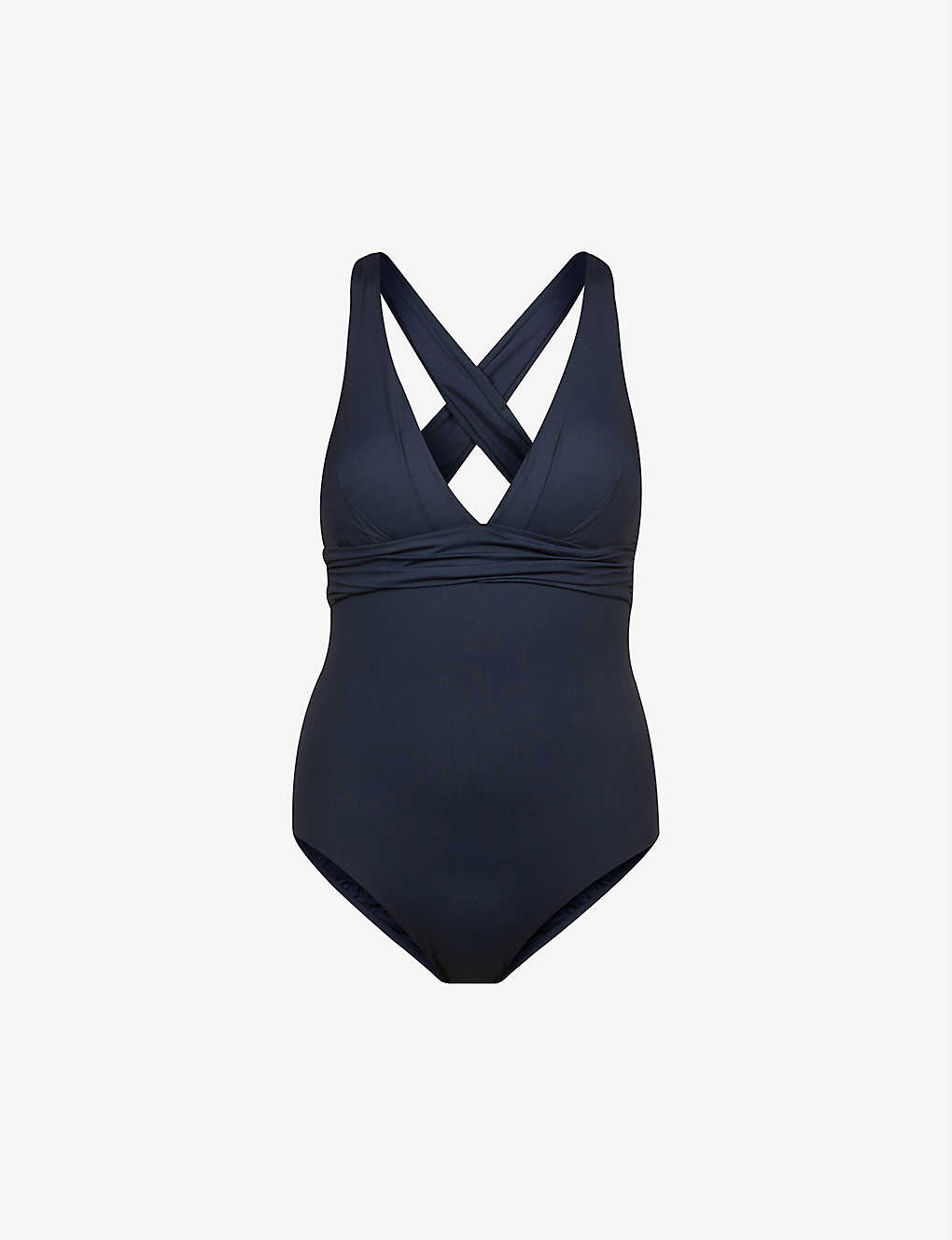 Seafolly Collective V-neck Stretch-recycled Nylon Swimsuit In True Navy