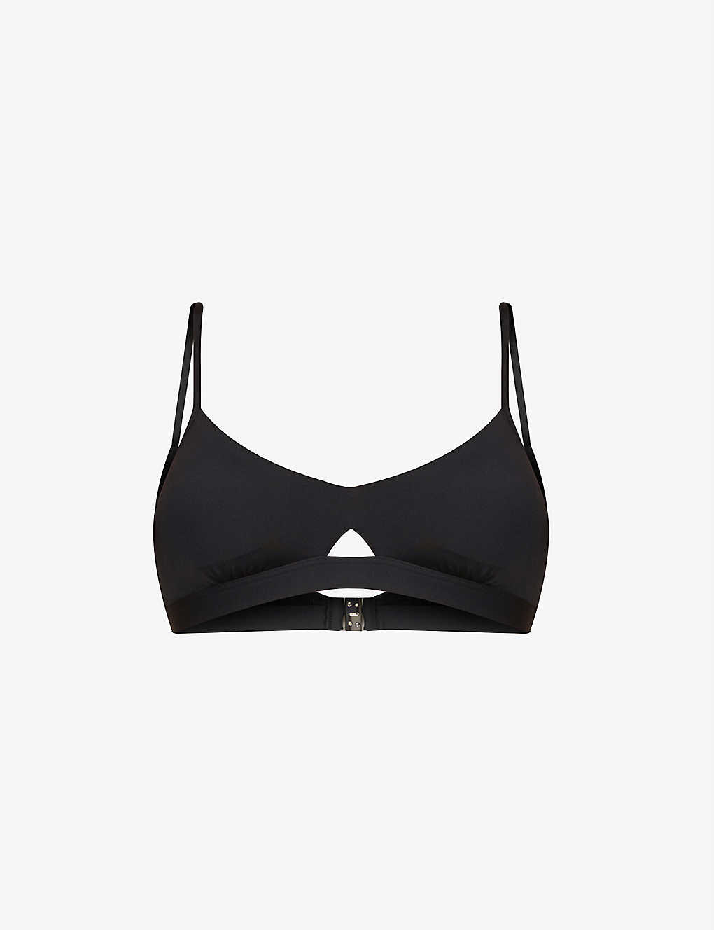 Seafolly Collective Hybrid Recycled Nylon-blend Bikini Top In Black