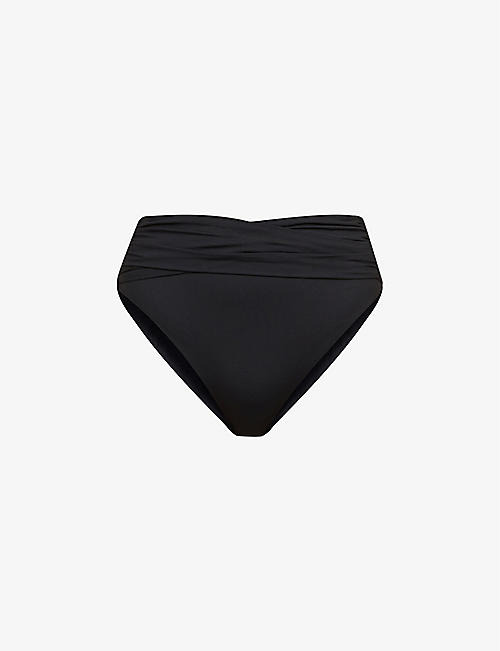 SEAFOLLY: Collective wrap-detail high-rise recycled nylon-blend bikini bottoms