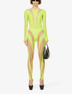 mugler mesh leggings