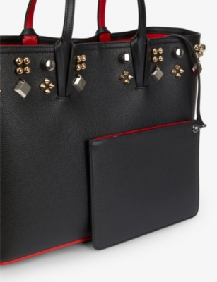 Cabata Stud Embellished Leather Tote in Black - Christian Louboutin