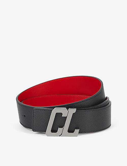 CHRISTIAN LOUBOUTIN: Rui logo-buckle leather belt