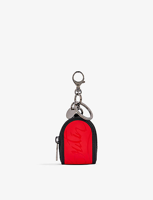 CHRISTIAN LOUBOUTIN: M brand-print leather AirPods case keyring