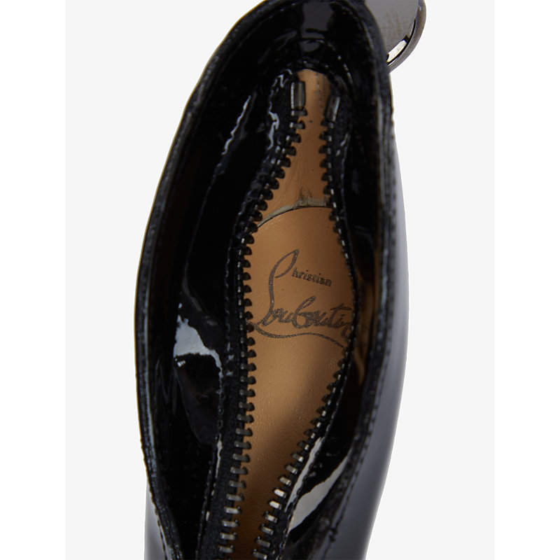 Shop Christian Louboutin Ab Shoe-charm Leather Keyring In Black