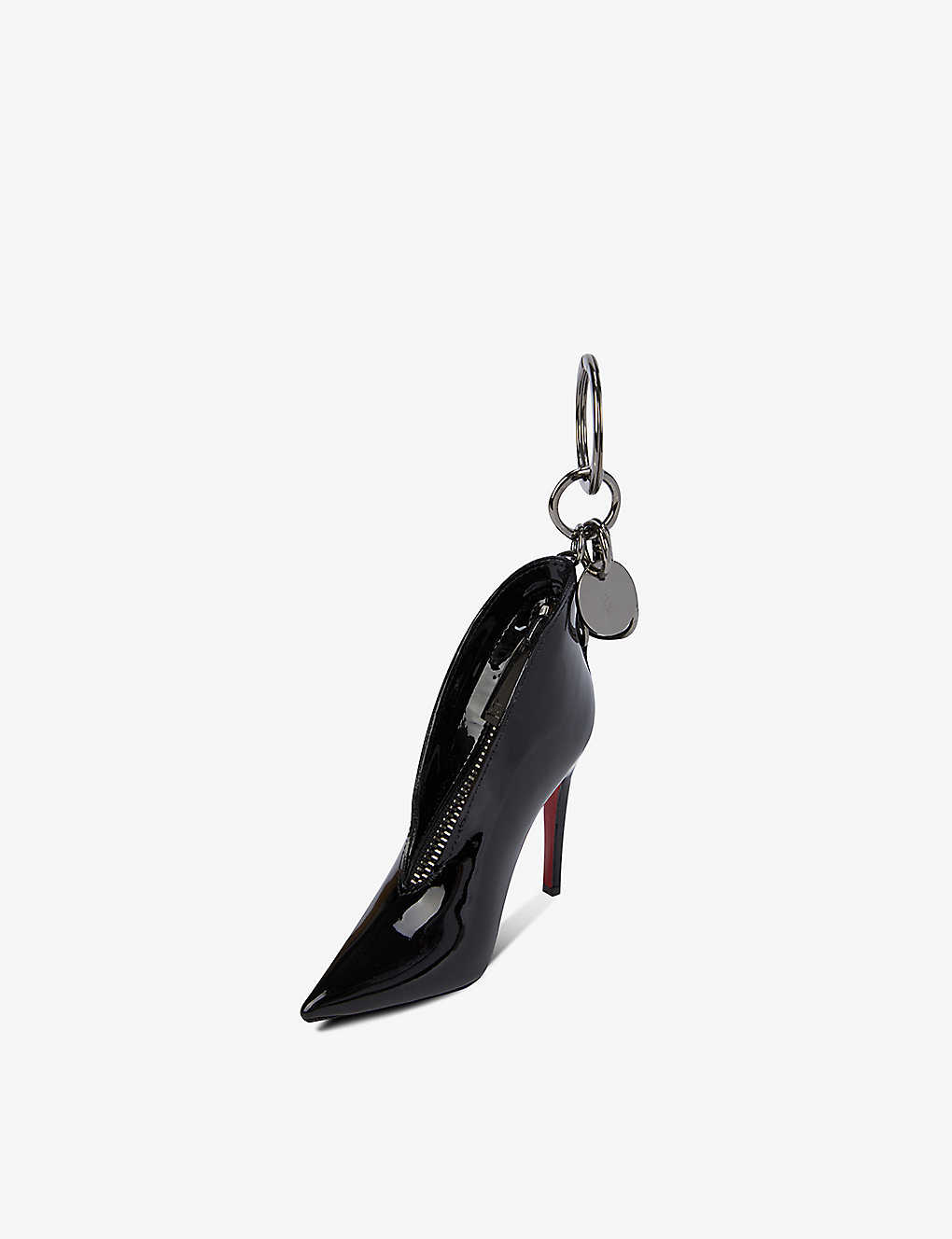 Christian Louboutin Womens Black Ab Shoe-charm Leather Keyring