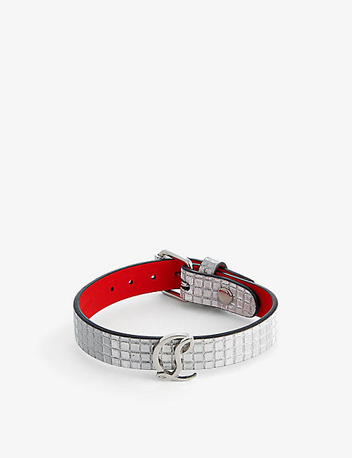 CHRISTIAN LOUBOUTIN: CL logo-embossed leather bracelet