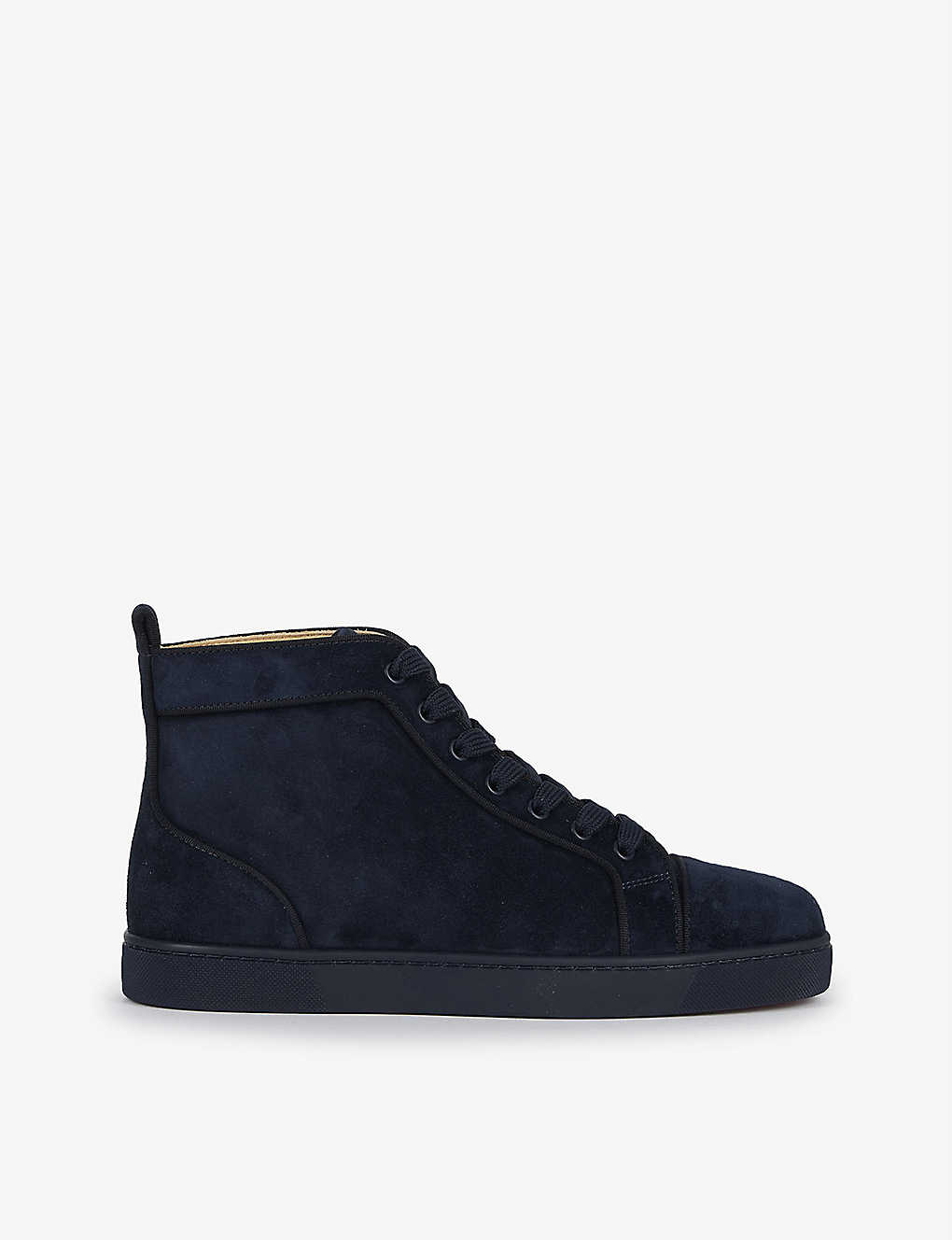 Shop Christian Louboutin Men's Marine Louis Orlato Suede High-top Trainers In Navy