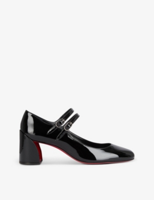 Shop Christian Louboutin Womens Black/lin Black Miss Jane 55 Patent-leather Shoes