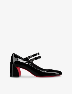 Christian Louboutin Womens Black Miss Jane 55 Patent-leather Shoes