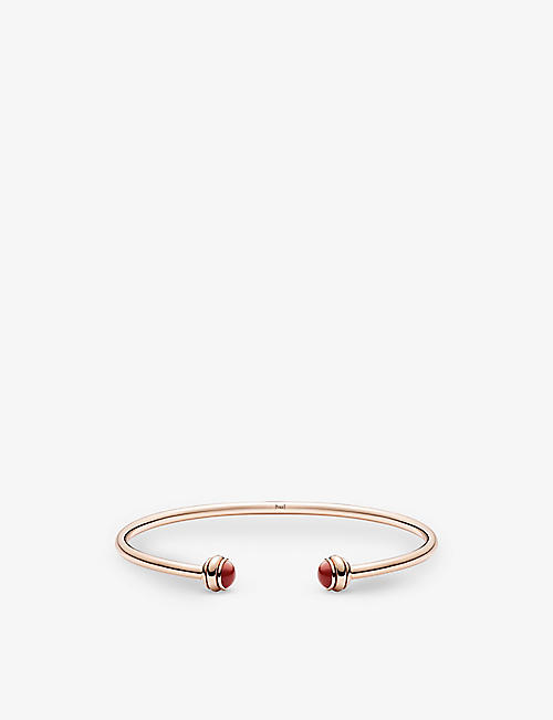 PIAGET: Possession 18ct rose-gold and carnelian cabochons bracelet