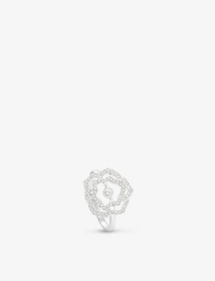 PIAGET: Rose 18ct white-gold and 0.24ct brilliant-cut diamond ring