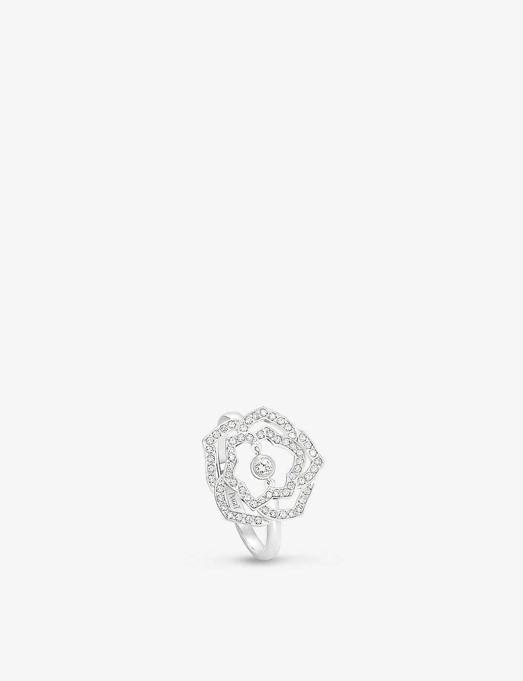 Piaget Rose 18ct White-gold And 0.24ct Brilliant-cut Diamond Ring In White Gold