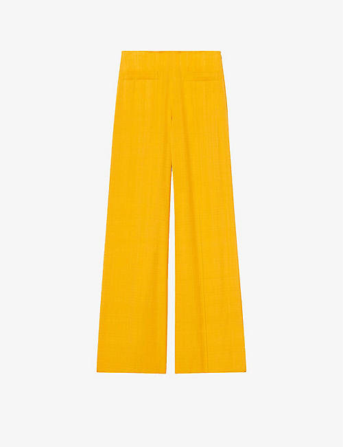 SANDRO: Tailored wide-leg high-rise woven trousers
