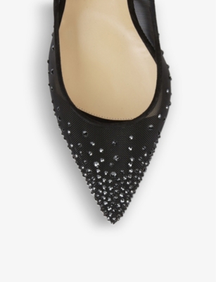 CHRISTIAN LOUBOUTIN Follies Strass Sling 70 mesh and suede courts