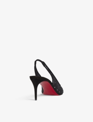 CHRISTIAN LOUBOUTIN Follies Strass Sling 70 mesh and suede courts