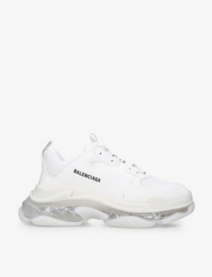 BALENCIAGA - Men's Triple S Clear Sole faux-leather and mesh