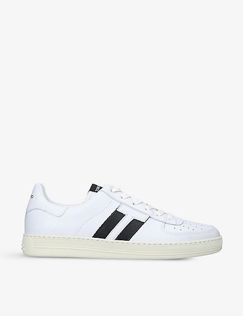TOM FORD: Radcliffe brand-print leather low-top trainers