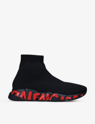 BALENCIAGA Men's Speed 2.0 brand-print stretch-knit trainers